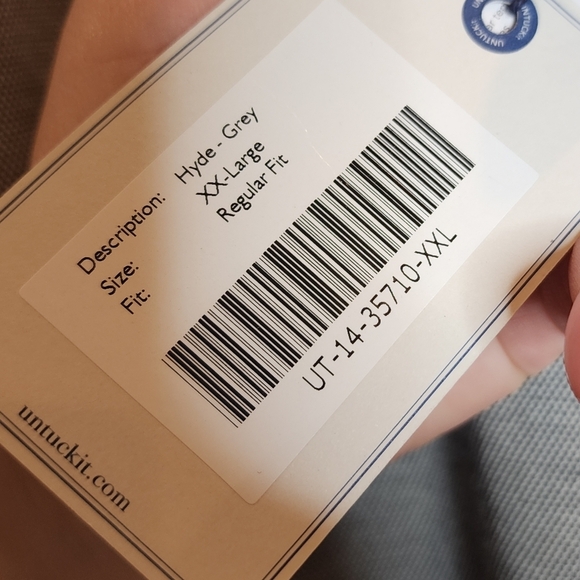 NWT UNTUCKit Coolmax stretch Grey long sleeve button shirt.  Size XXL. - Picture 4 of 16